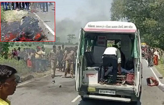 लखीमपुर : भीषण सड़क हादसे में बच्ची समेत 4 की मौत 