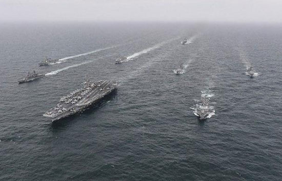 उत्तर कोरिया को करारा जवाब, दक्षिण कोरिया, अमेरिका व जापान ने जल क्षेत्र में संयुक्त सैन्य युद्धाभ्यास किया शुरू