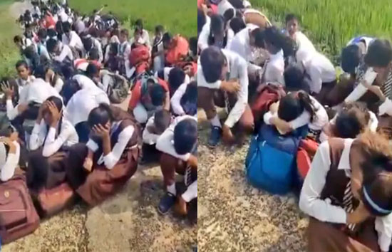 फीस नहीं जमा करने पर छात्र-छात्राओं को स्कूल के बाहर धूप में बैठाया, प्रबंधक ने वीडियो बनाकर किया वायरल 