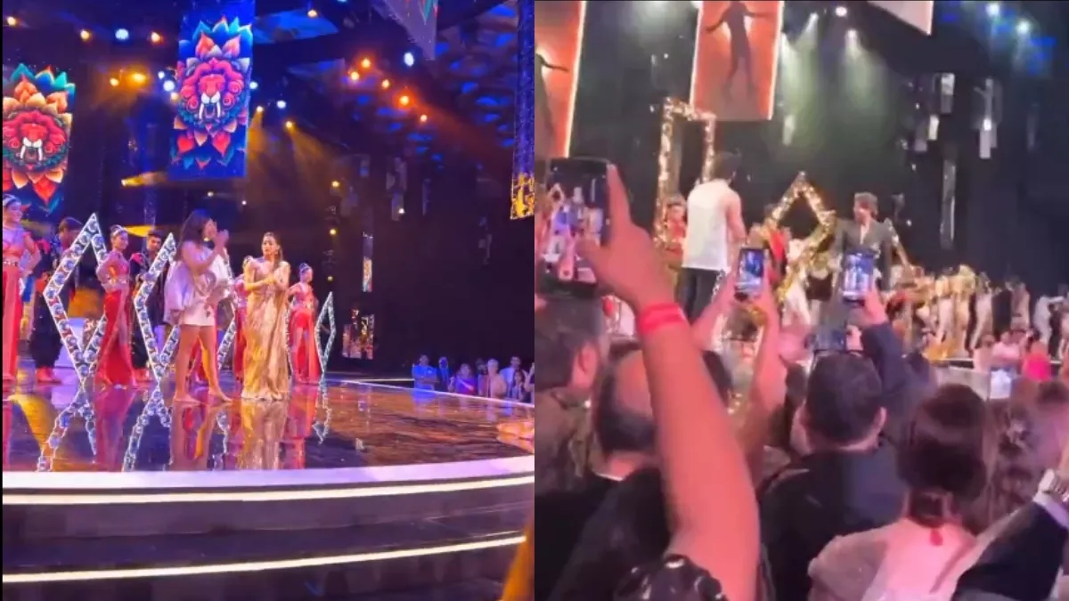 रश्मिका साड़ी में ही नाटू-नाटू का हुक स्टेप करती आयी नजर 