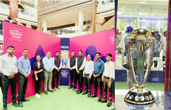 लखनऊ : लुलु मॉल पहुंची विश्व कप ट्रॉफी, इकाना में खेले जाएंगे इस बार 5 मुकाबले 