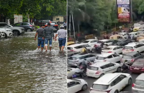 दिल्ली में बारिश से बनी आफत, जगह-जगह भरा पानी, ट्रैफिक की रफ्तार हुई धीमी 