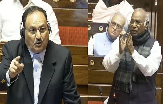 राज्यसभा में खड़गे के 'हम ठीक से ठोकेंगे' वाले बयान पर हंगामा, नड्डा ने किया पलटवार