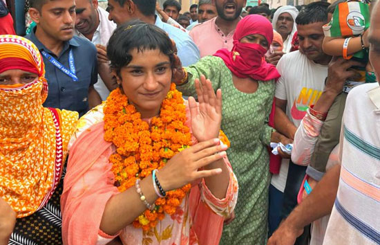 जुलाना सीट कांग्रेस की विनेश फोगाट की जीत, बीजेपी उम्मीदवार योगेश कुमार को 6000 वोटों से हराया 