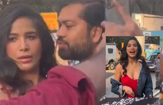 सेल्फी के बहाने युवक ने पूनम पांडे शर्मनाक हरकत...सेल्फी के बहाने KISS करने की कोशिश 