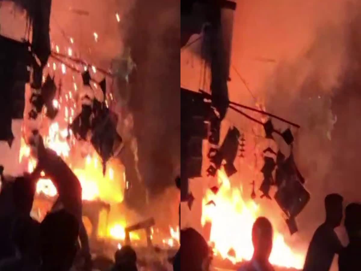 नालंदा में चाइना मार्केट में भीषण आग 50 से 60 लाख का सामान जलकर खाक