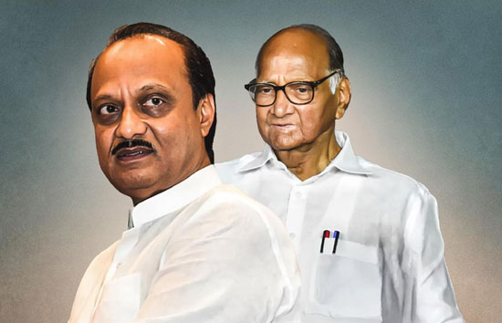 चुनाव से पहले साथ आए चाचा-भतीजे, अज‍ित की मीटिंग में हिस्सा लेने पहुंचे चाचा शरद पवार