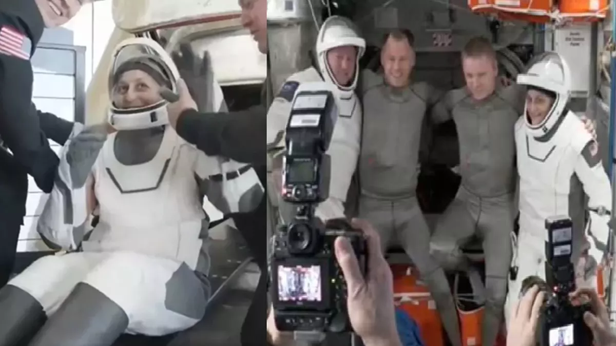  9 महीने और 14 दिन अंतरराष्ट्रीय अंतरिक्ष स्टेशन पर समय बिताने के बाद सुनीता विलियम्स ने धरती पर रखा कदम