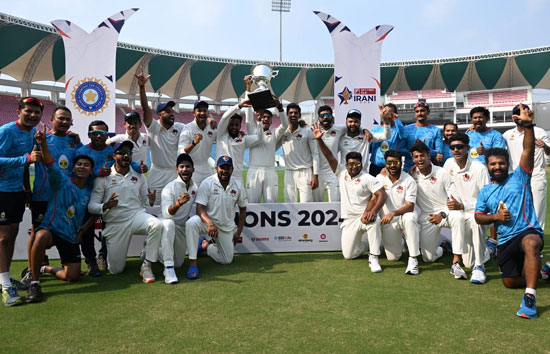 Irani Cup 2024 : मुंबई ने जीता ईरानी कप, ड्रॉ के बाद भी  27 साल में पहली बार दर्ज की जीत 