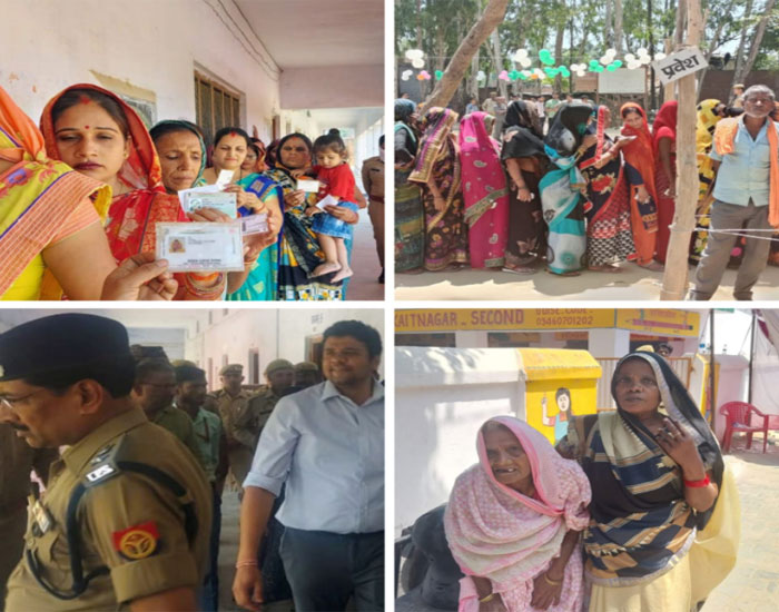 बाराबंकी : मतदाताओं ने चिलचिलाती धूप में लाइन में खड़े में होकर किया मतदान, जिले 53 प्रतिशत हुआ मतदान 